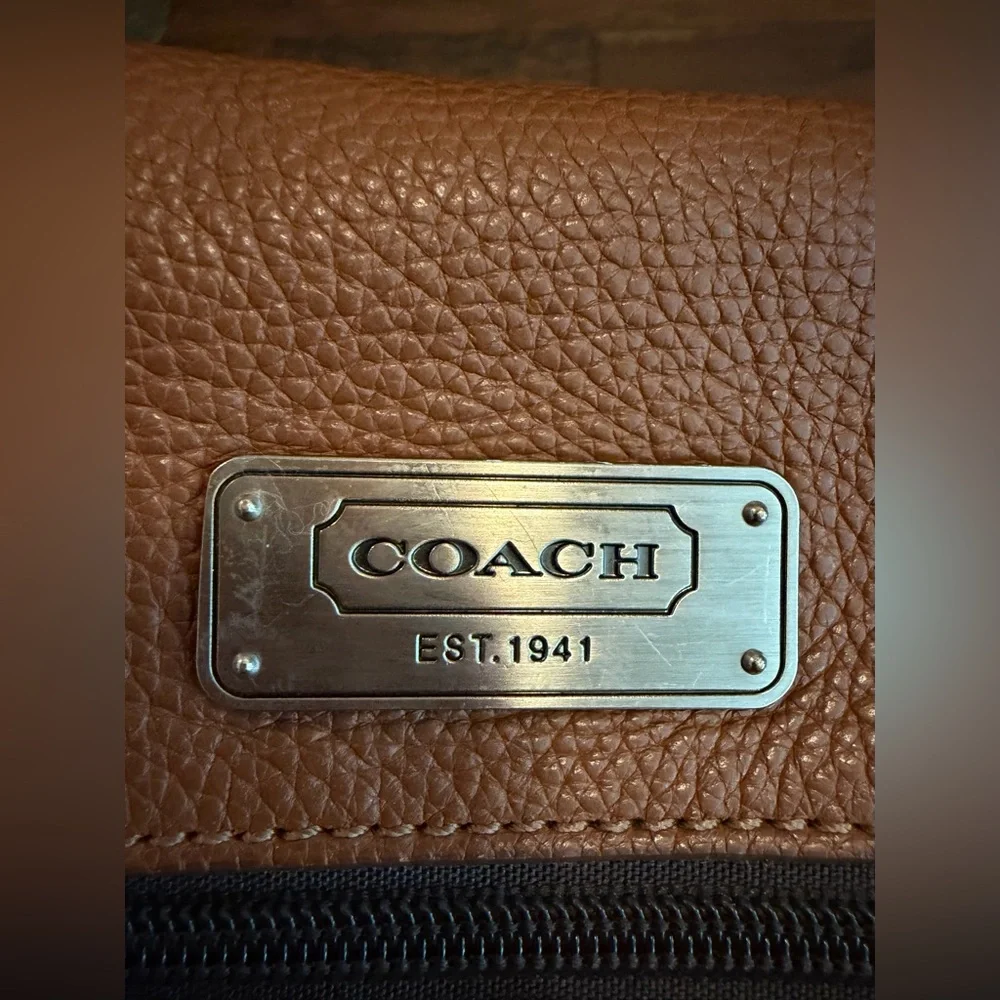 Condition COACH M1069 F70367 All Leather 2way Handbag Shoulder Bag Business